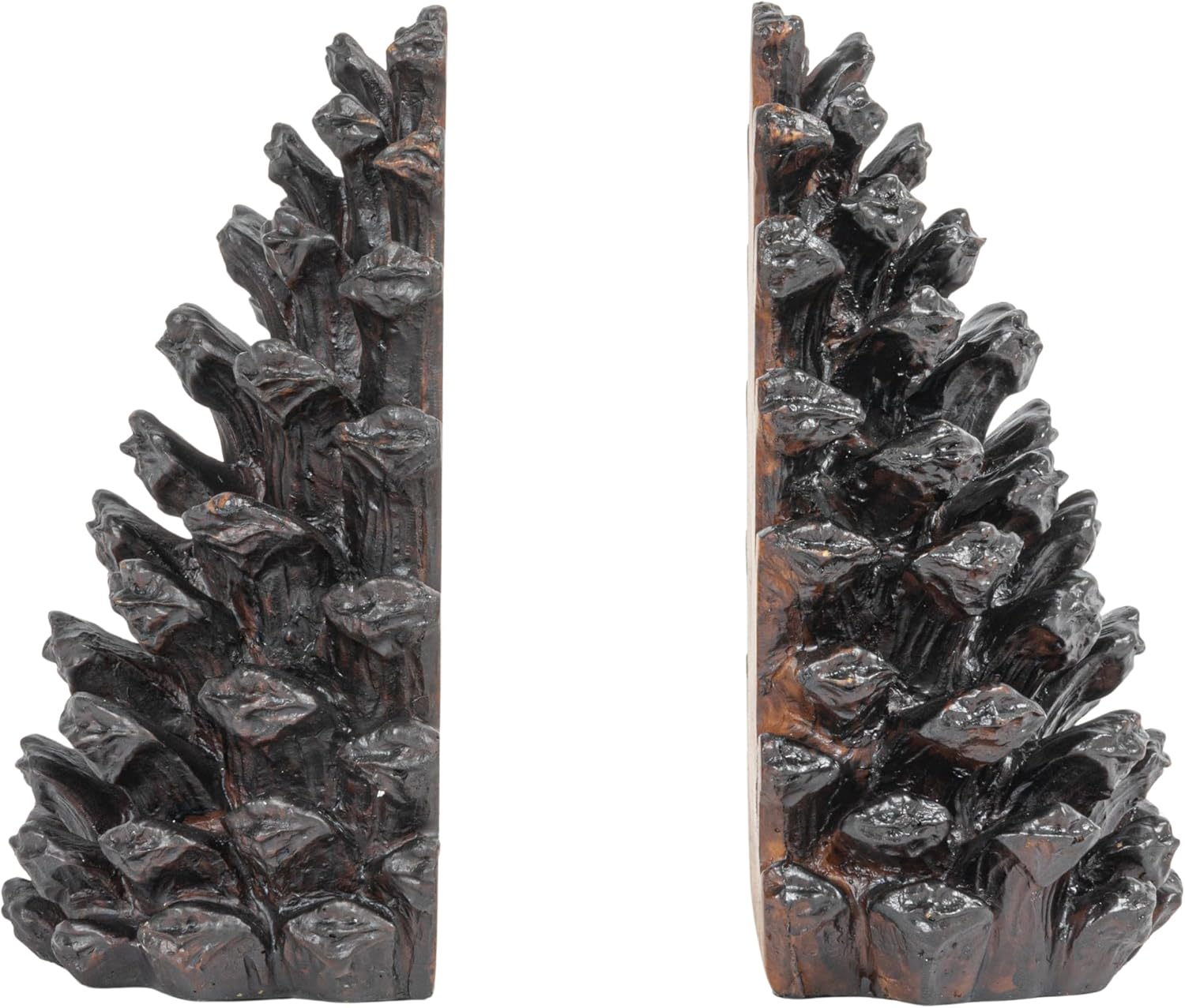 Pinecone Shaped Resin Bookends / Bronze / Set of 2