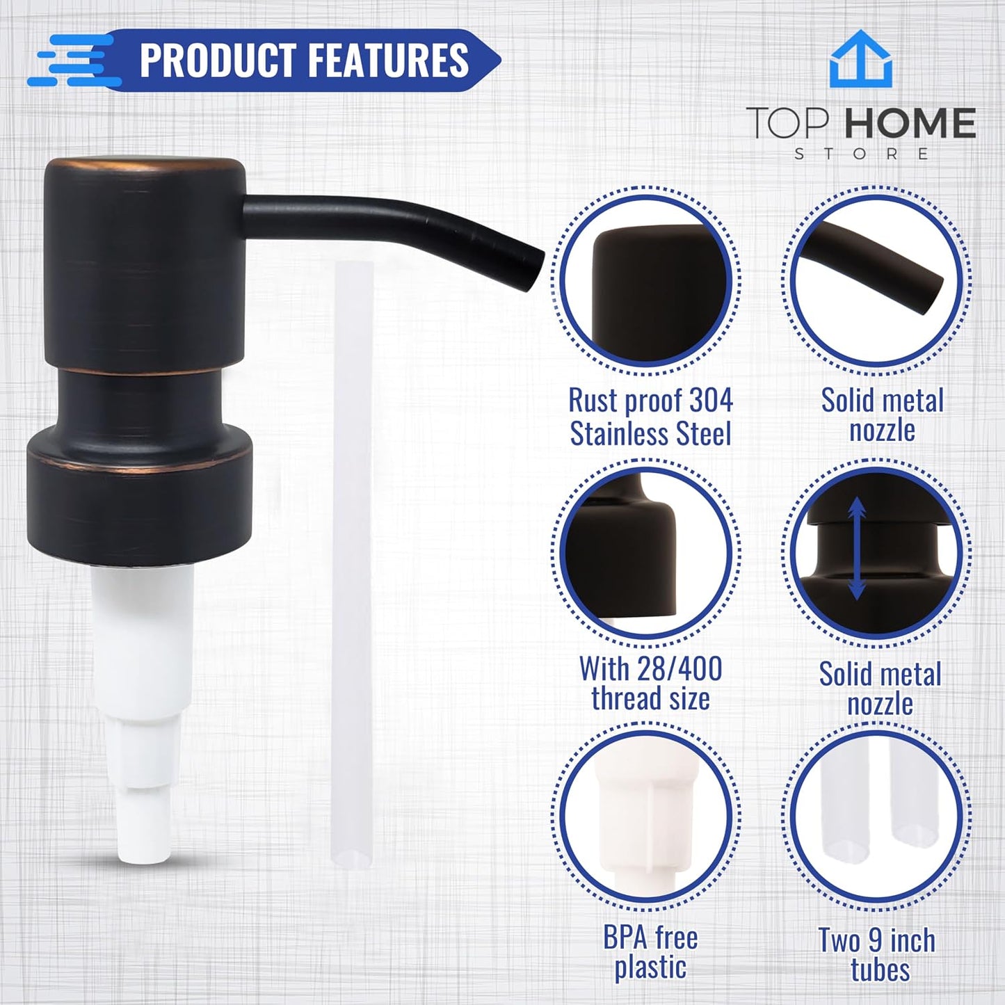 Bathroom Countertop Soap Pumps, Oil-Rubbed Bronze, 4-Pack