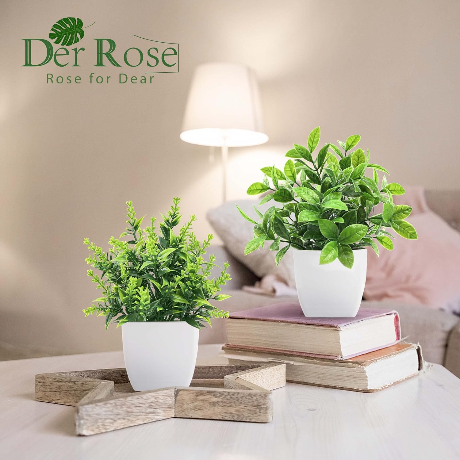 Fake Plants Small Artificial Faux Potted Plants / Green / Set of 8