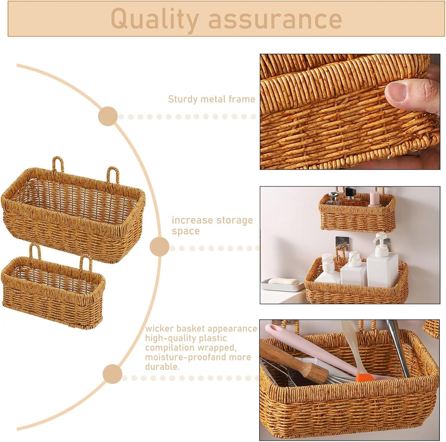 Hangers Boho Style Hanging Storage Basket / Bohemian / Set of 2