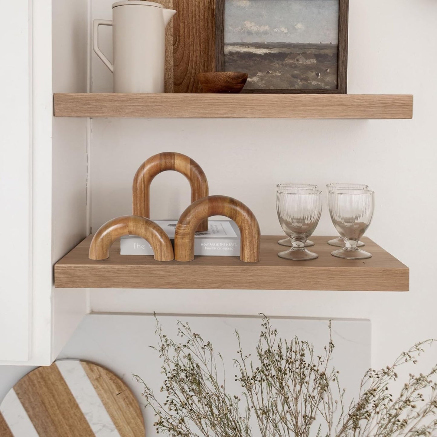 Book / Wood Shelf Decor Aesthetic / Brown / Set of 3