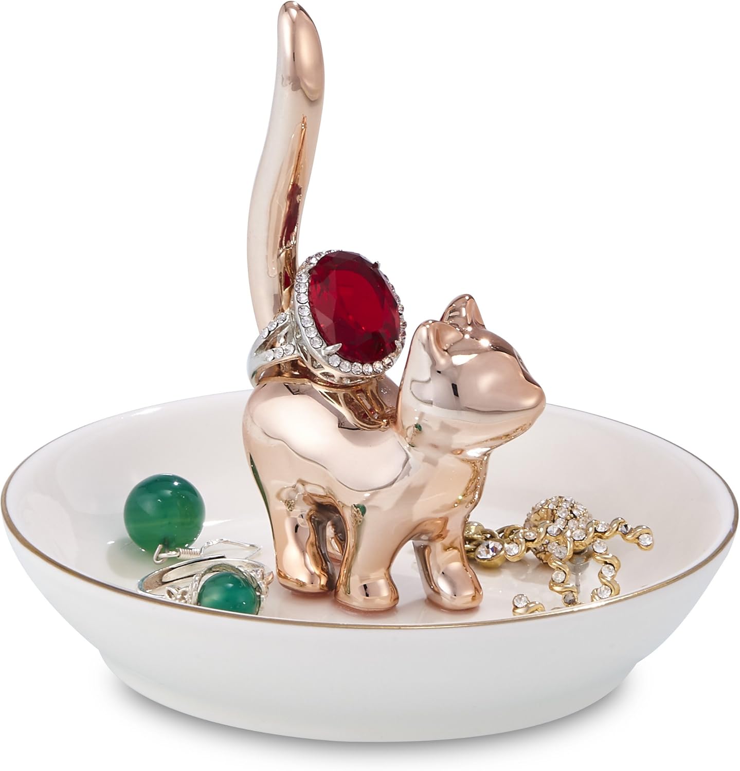 Ring Holder Jewelry Tray-Handmade Cat Ring Dish / Rose Gold-2