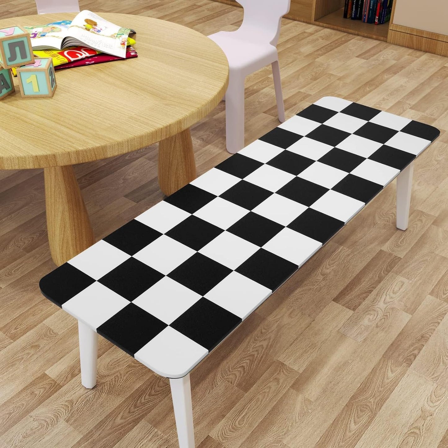 Black and White Checkered Wallpaper Contact Paper for Countertops / 17.7 x 200 / Black/white