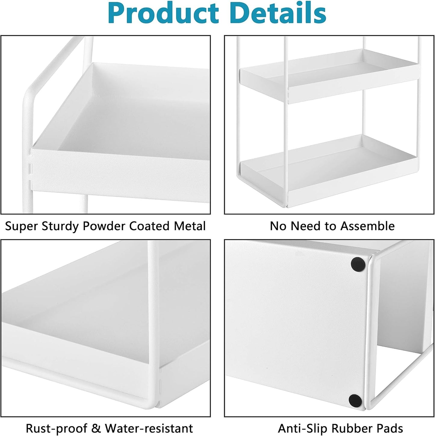 3-Tier Countertop Organizer, Bathroom Vanity Tray Makeup Storage Kitchen Spice Rack Standing Shelf Counter Storage