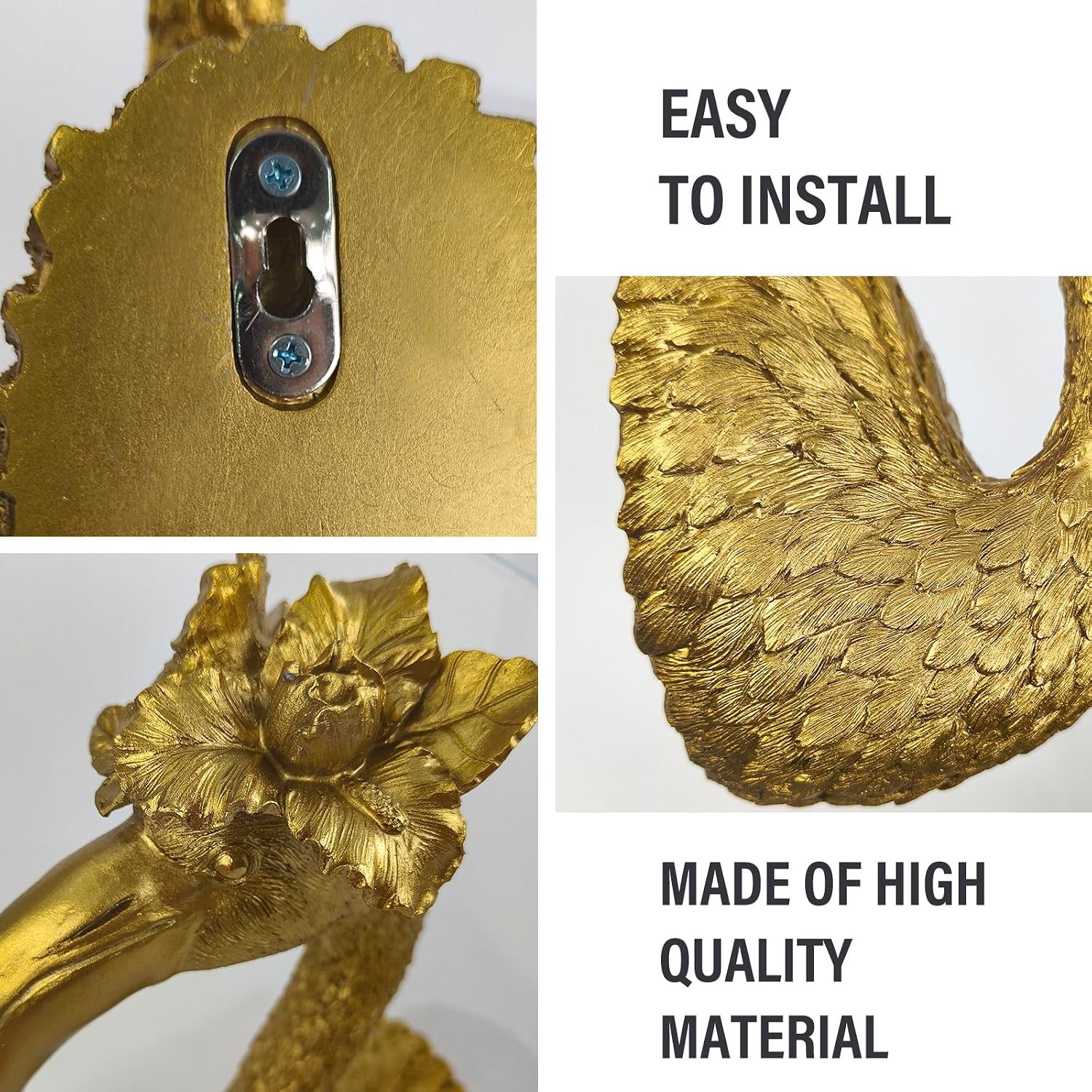 13" Resin Faux / Gold / Flamingo