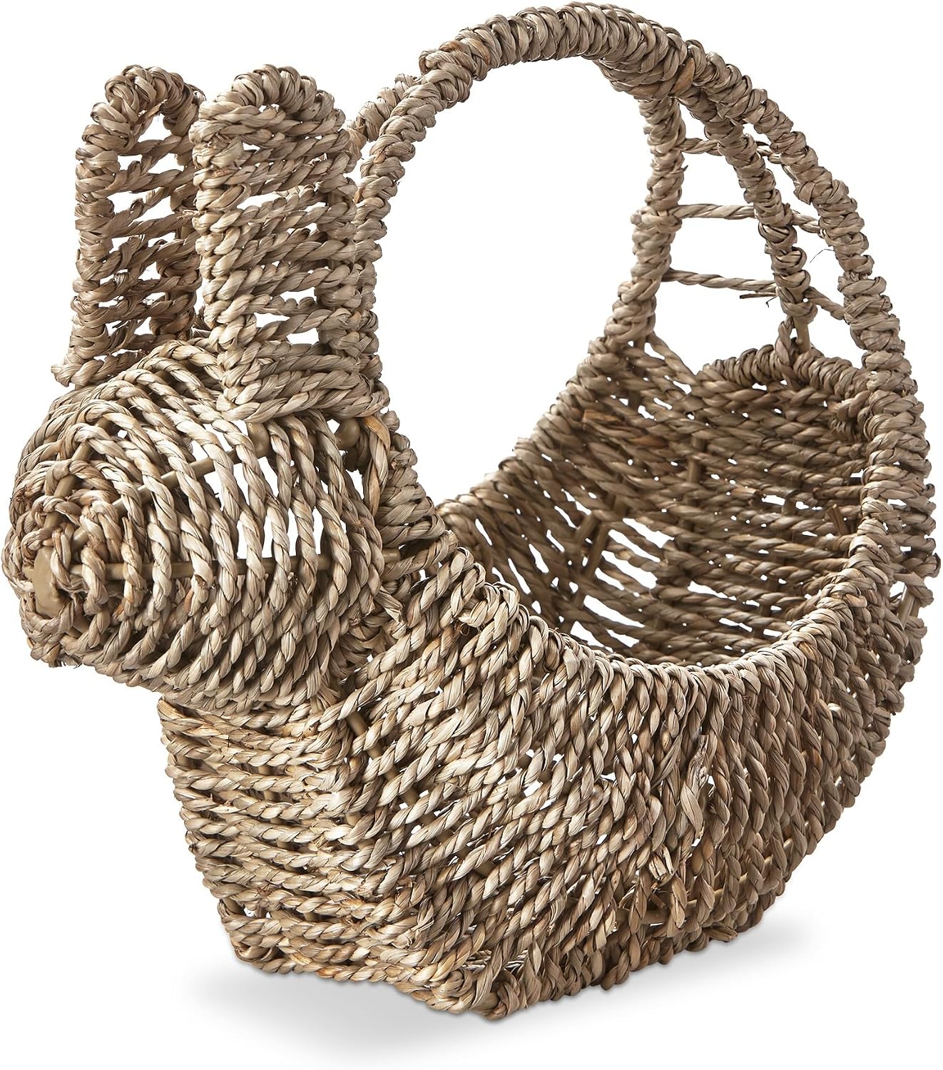 Seagrass Easter Spring Bunny Shaped Basket for Tabletop Kitchen Decoration / Natural / 5.5 x 10.0