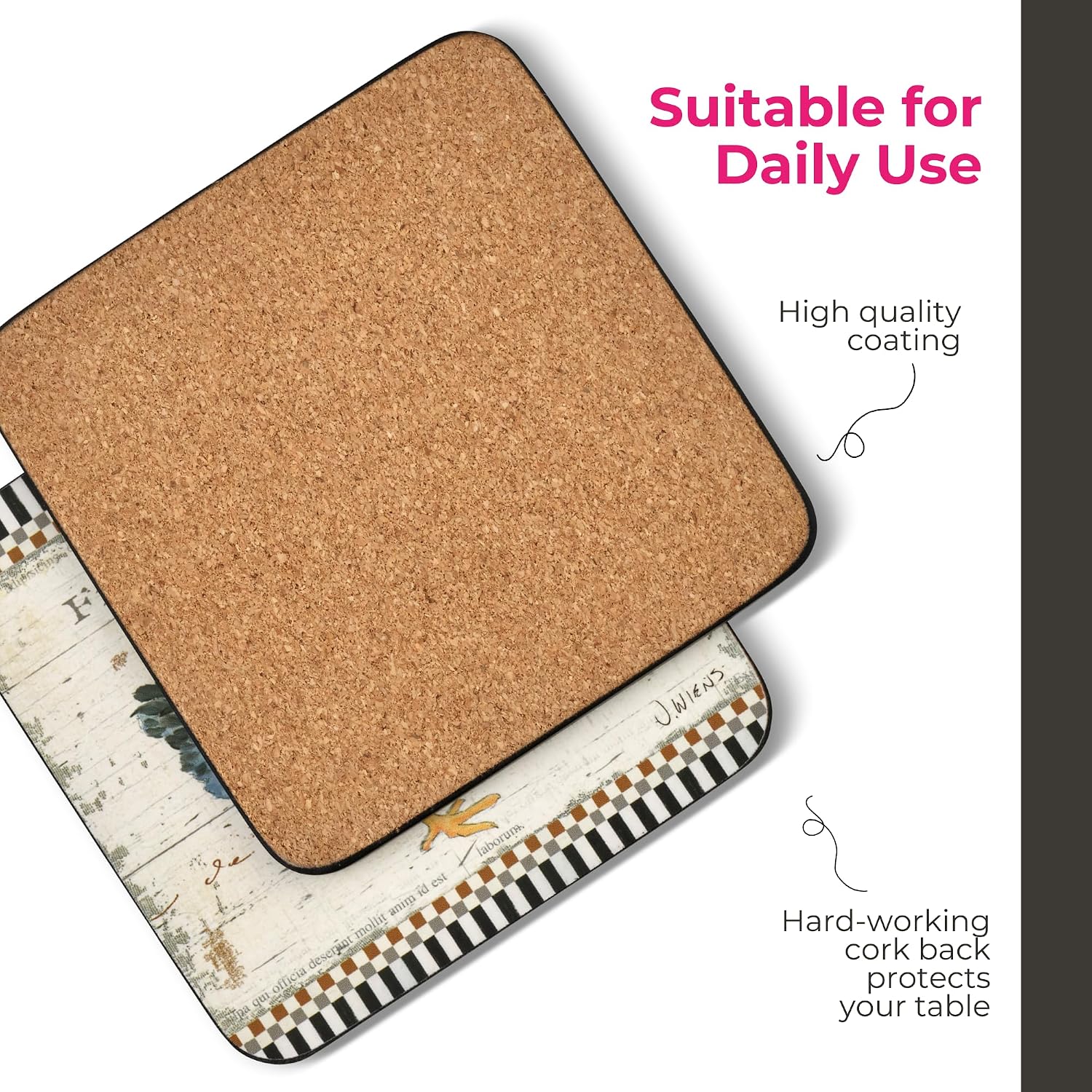 Multicolor / 4.25 x 4.25 / Coasters / Set of 6