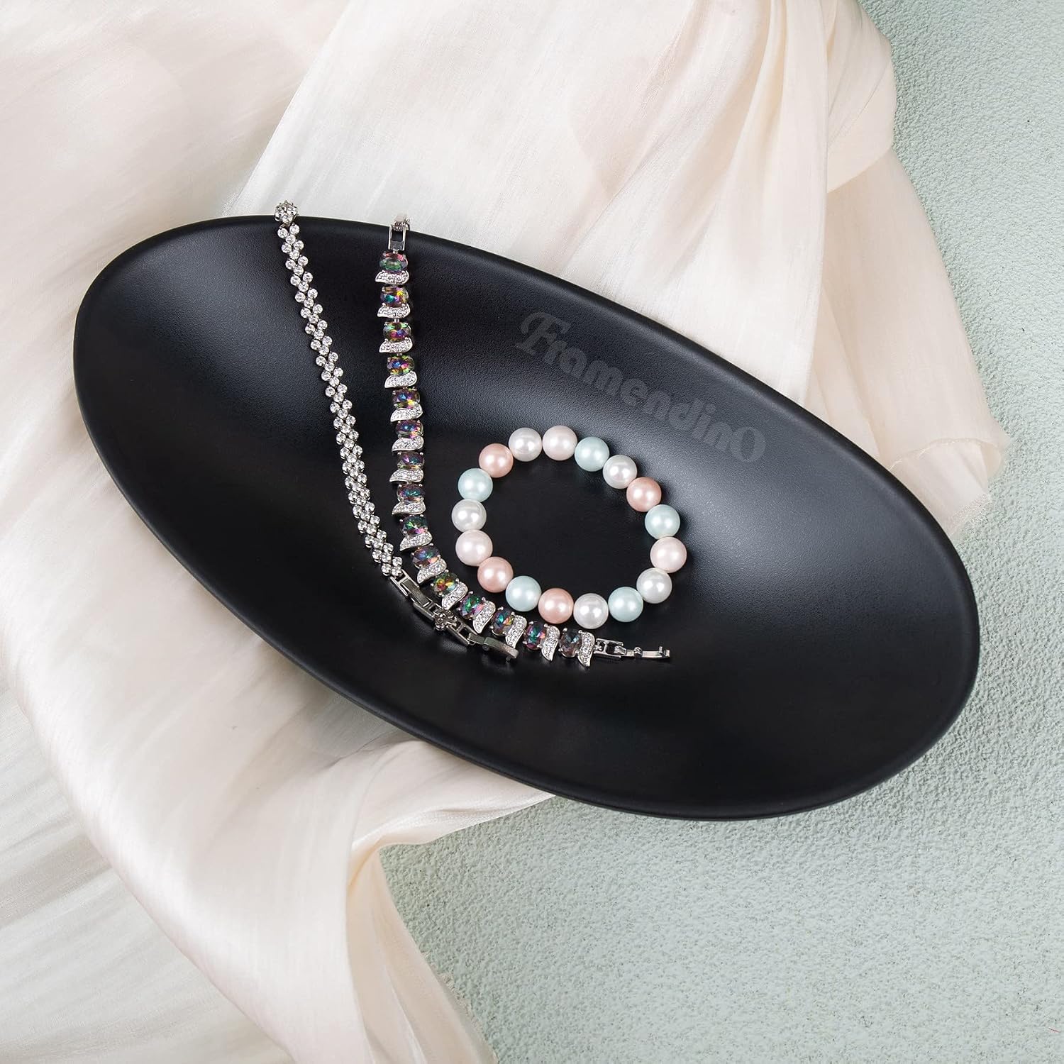 A5 Melamine Jewelry Dish Trinket Tray Accessory Organizer Bowl / Black