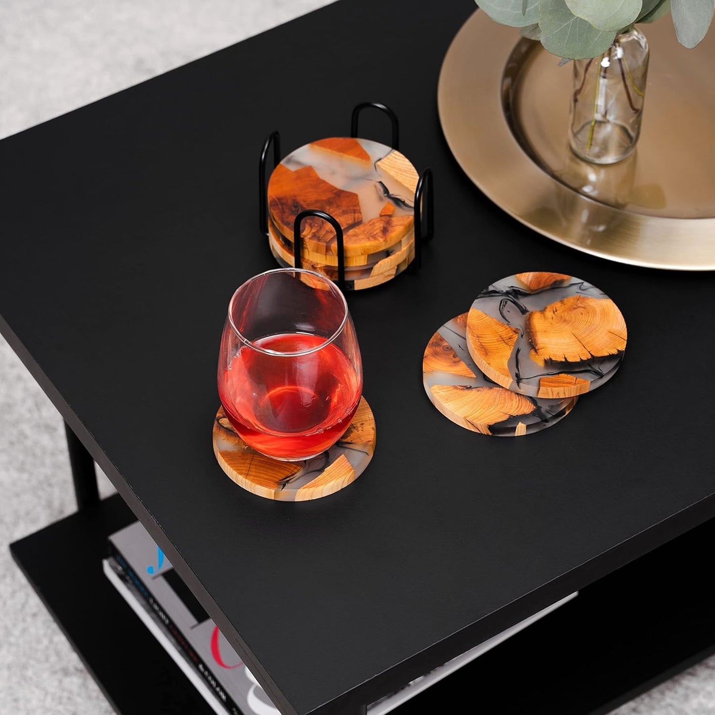 Wooden Absorbent Coasters / Set of 6