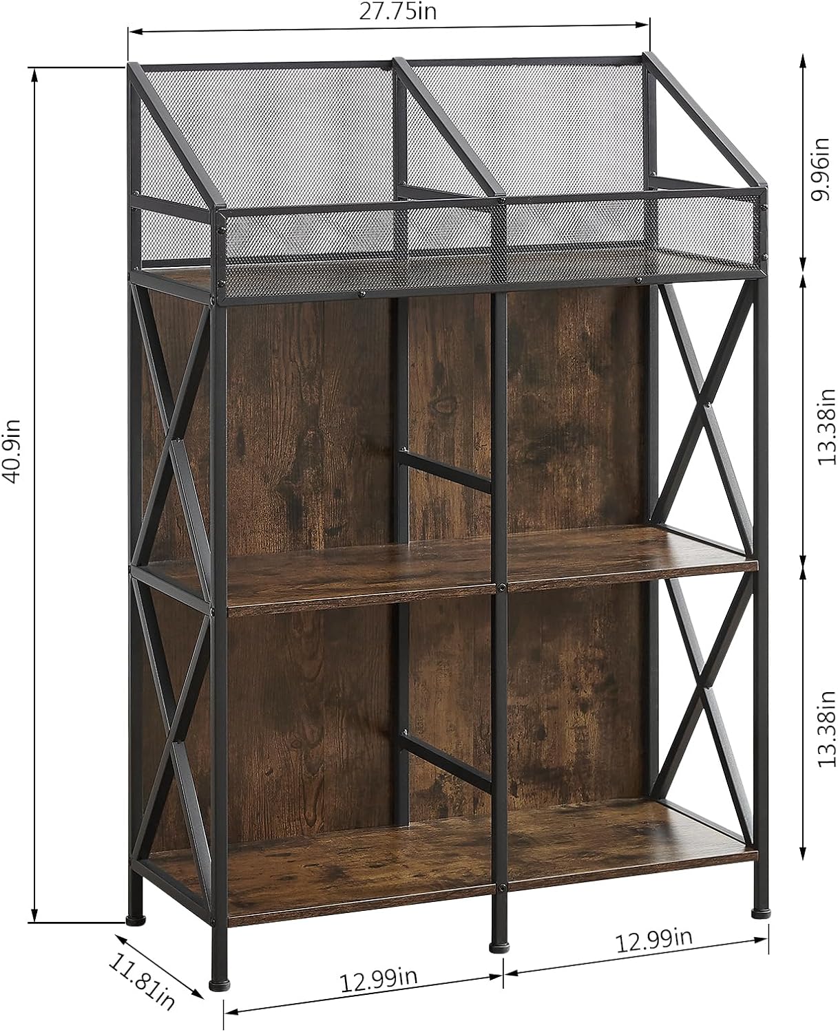 EYOCAL 6 Grids Vinyl Record Storage Holder Rack， Wooden Record Display Table for Magazines Files Albums Books for
