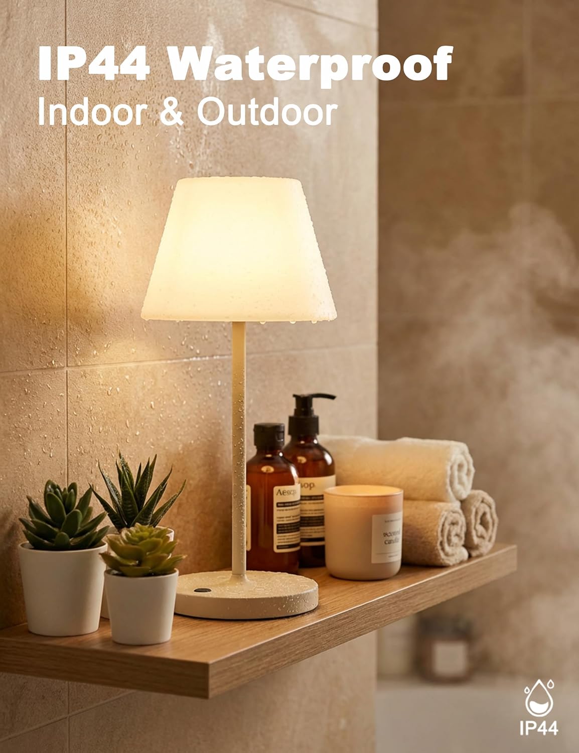 WEILAILUX Small Outdoor Table Lamp, Shower Lamp Waterproof (Mini Green) | Original Design, Cordless Rechargeable