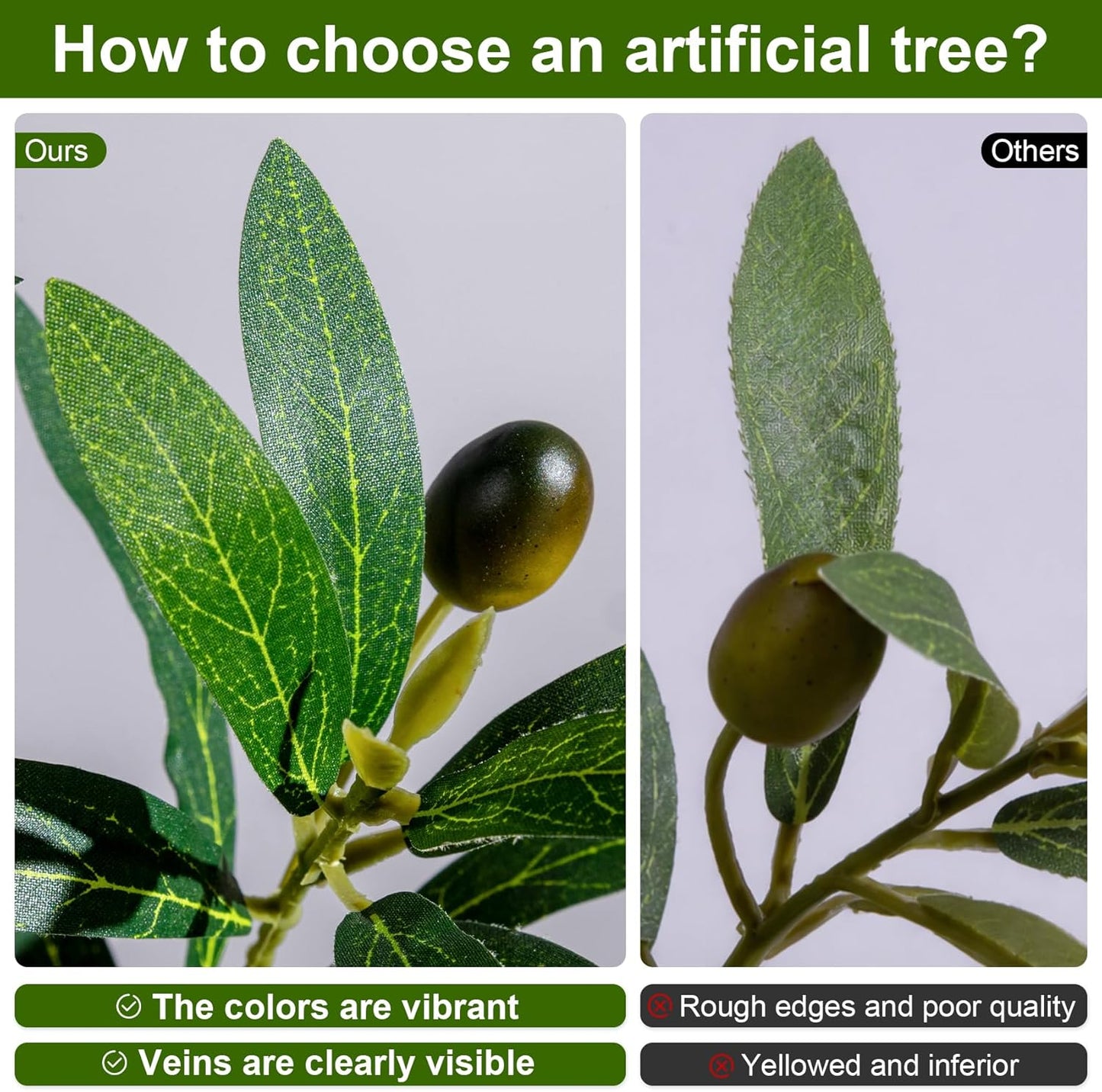 Large Faux Olive Tree Tall Artificial Trees / 7ft
