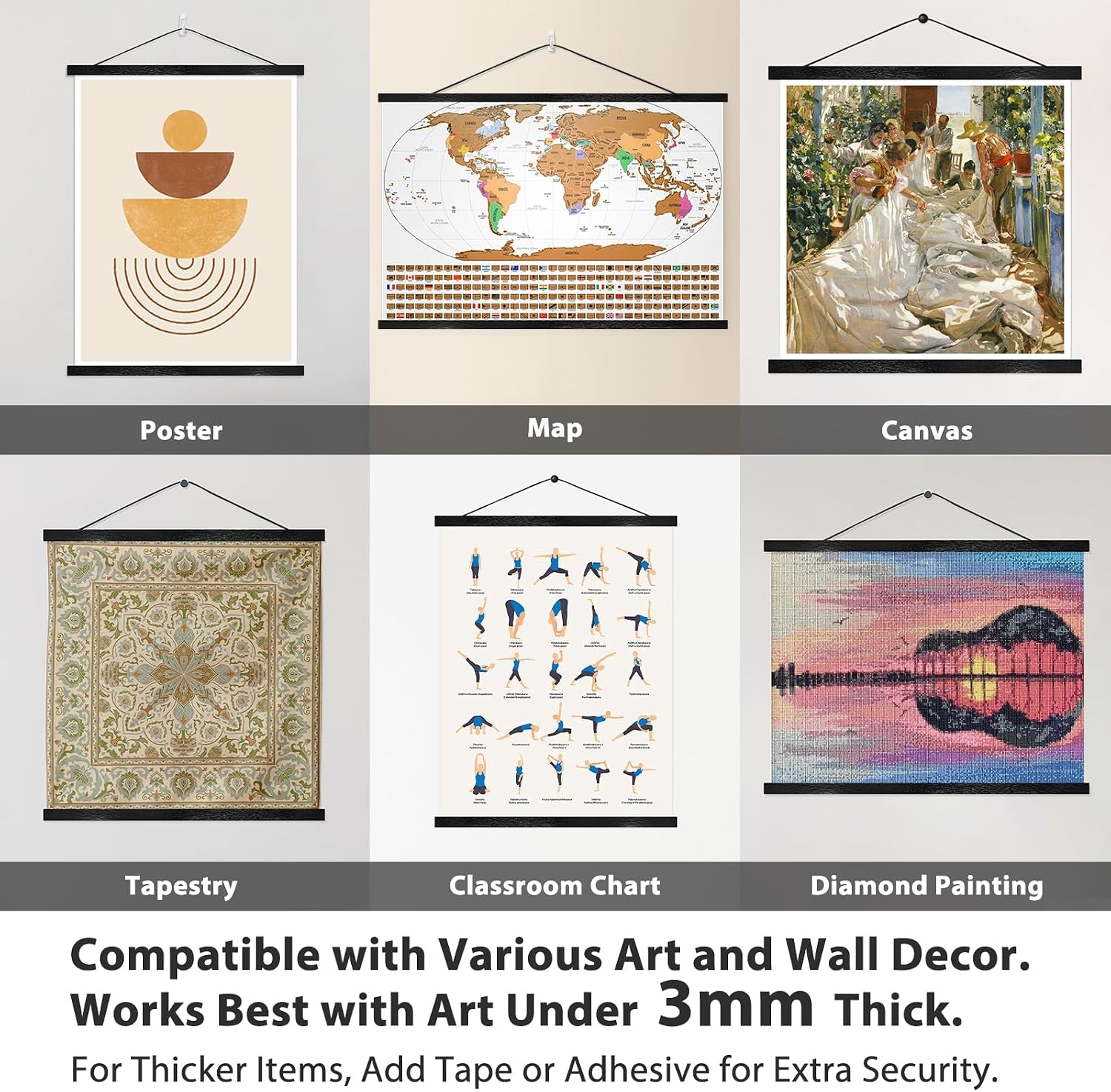 Magnetic Poster Hanger Frame for 55x80 55x40 55x27 Movie Music Posters Wall Art,Black Wood Picture Frames for Canvas