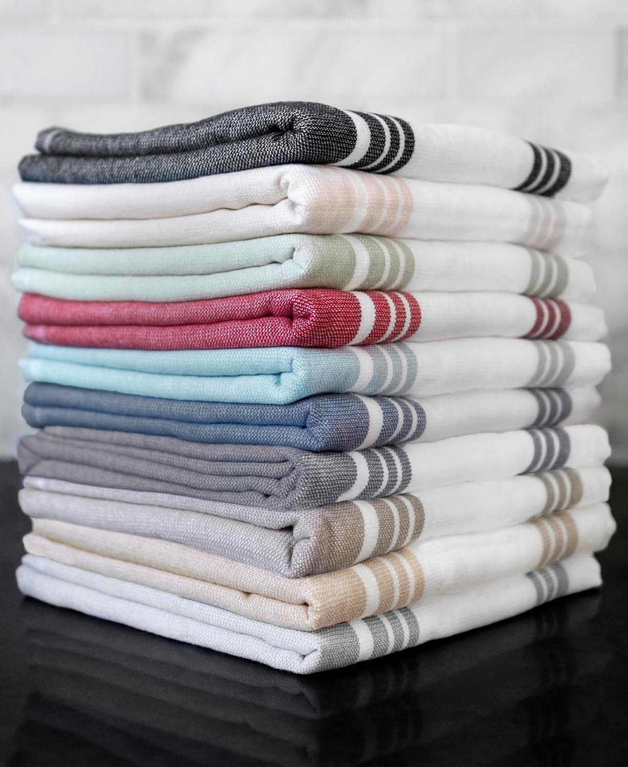 All-Clad Dual-Purpose Kitchen Towels: Highly Absorbent, Super Soft Long Lasting - 100% Cotton, 17"x30" Dish Towels for