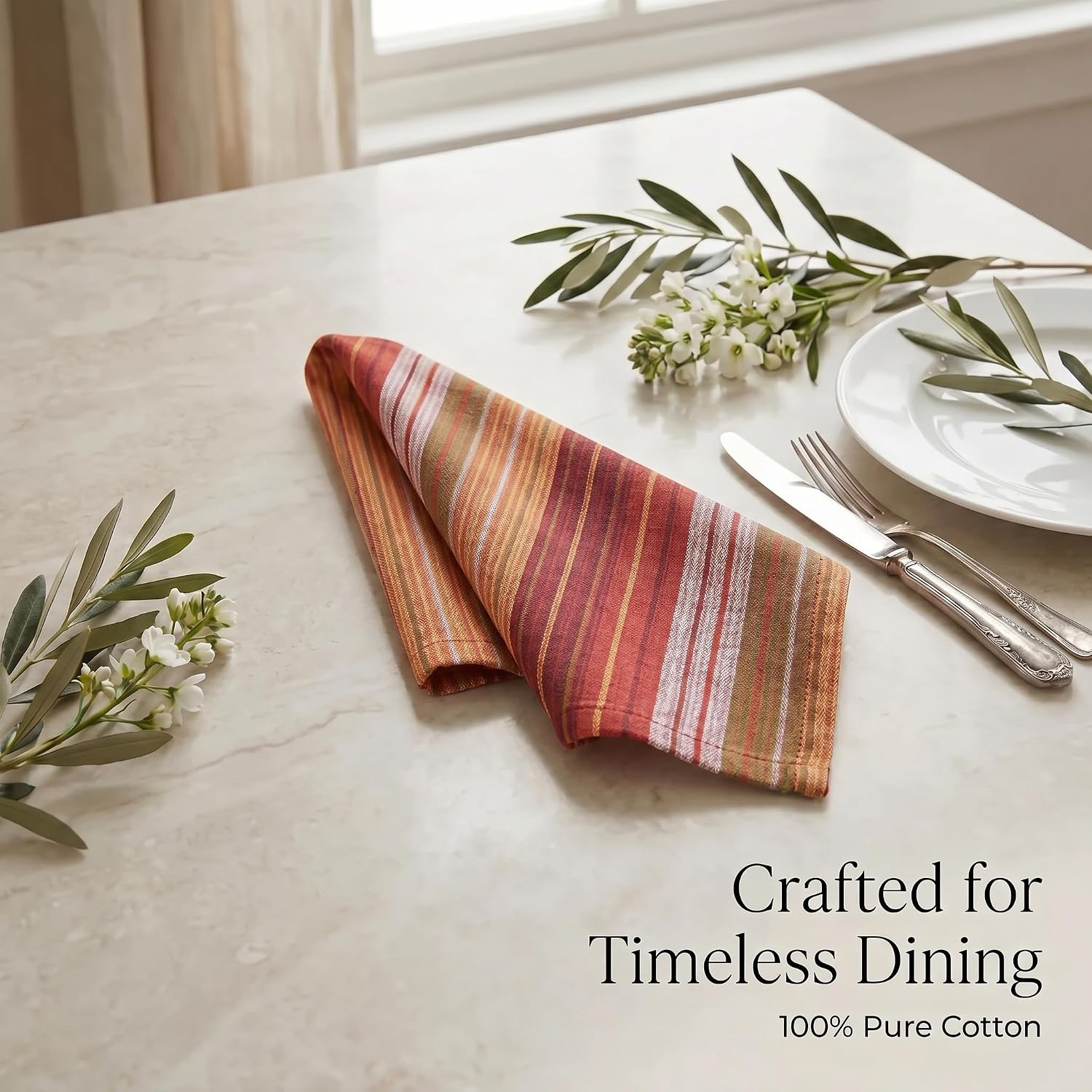 Urban Villa Cloth Napkins Cotton 20x20 (Set of 12) Fall Dobby