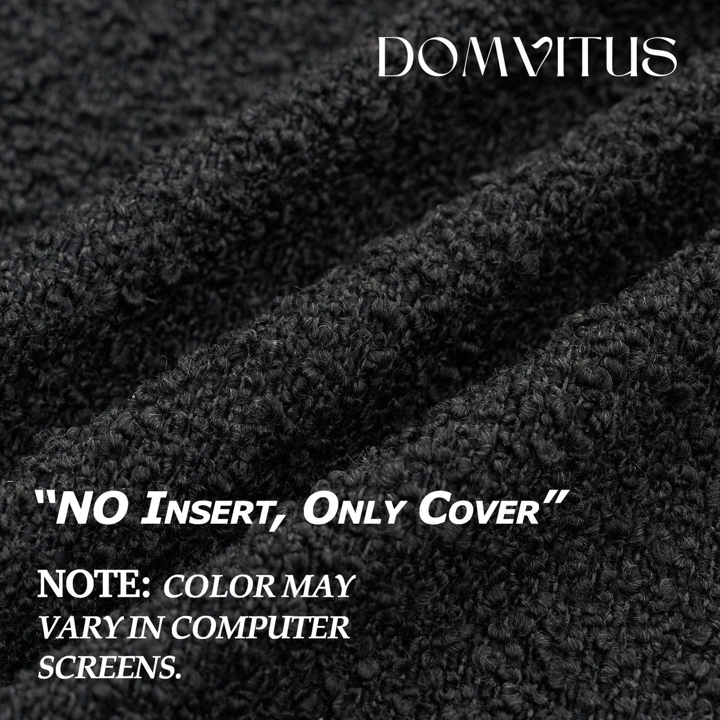 Boucle Pillow Covers / Black / 20 x 20