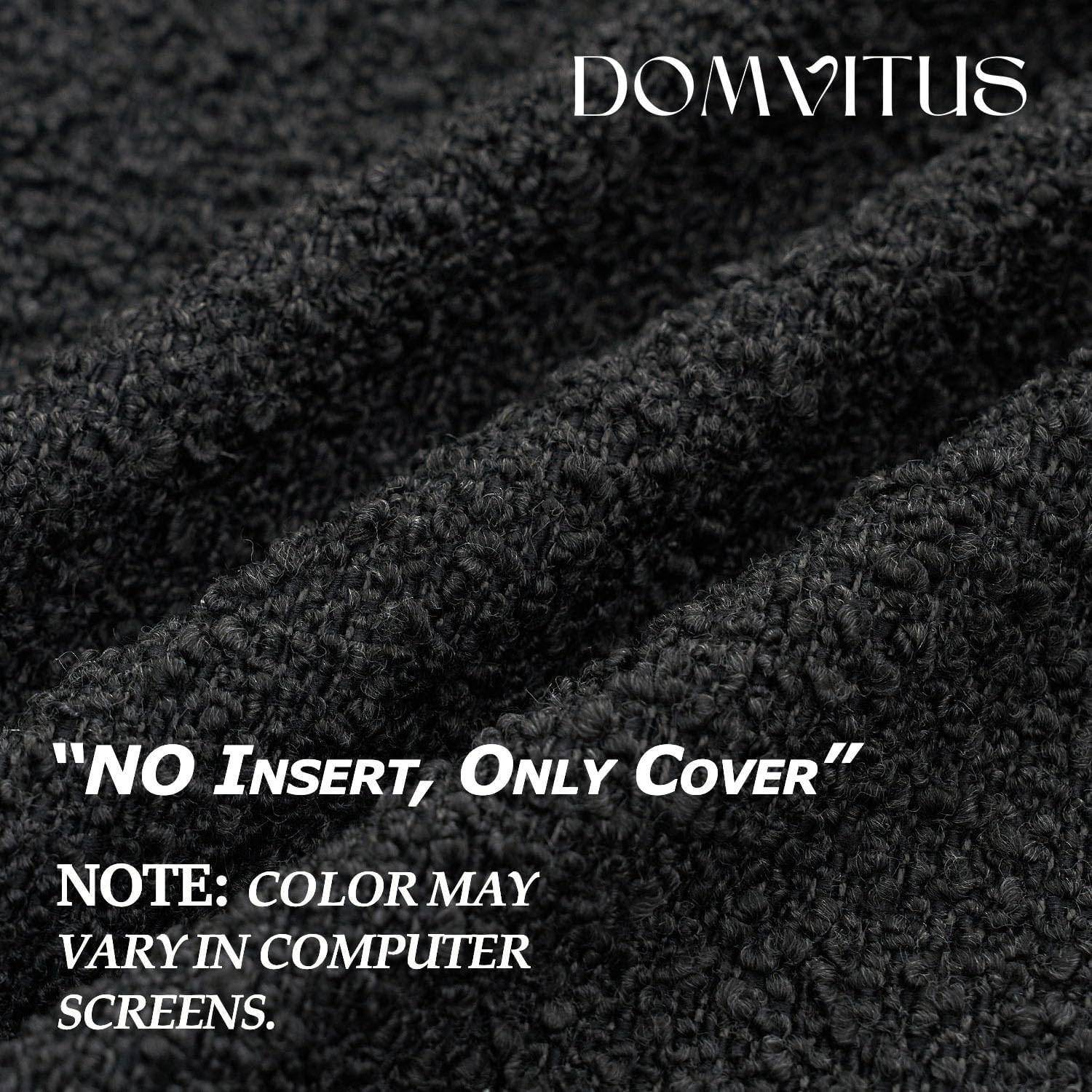 Boucle Pillow Covers / Black / 20 x 20