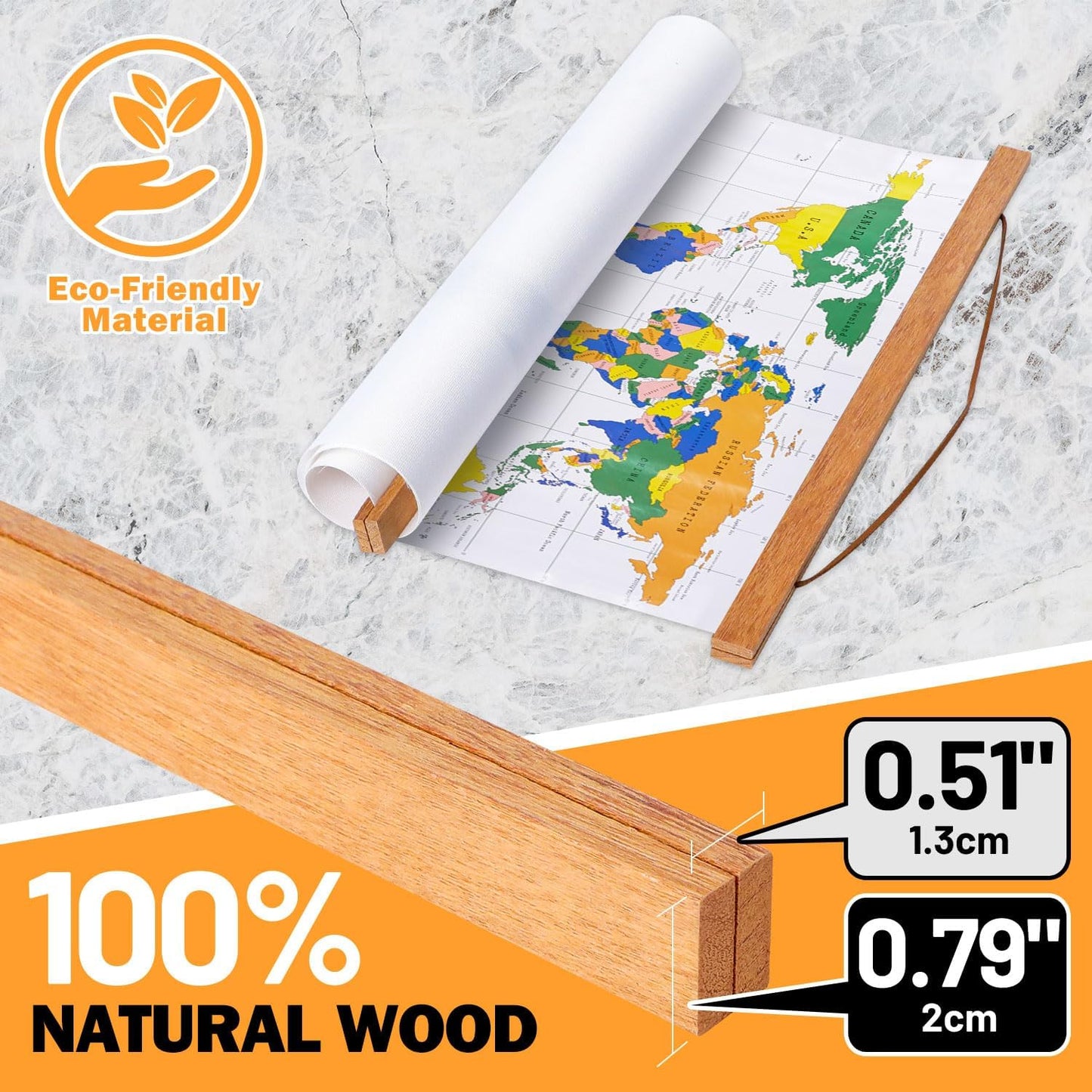 Benjia 24x36 24x18 Poster Frame, Light Wood Wooden Magnetic Poster Hangers Frames for Photo Picture Canvas Artwork Art