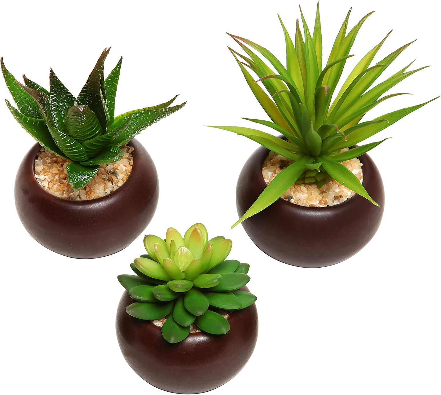 Succulents Plants Artificial / Brown / Set of 3