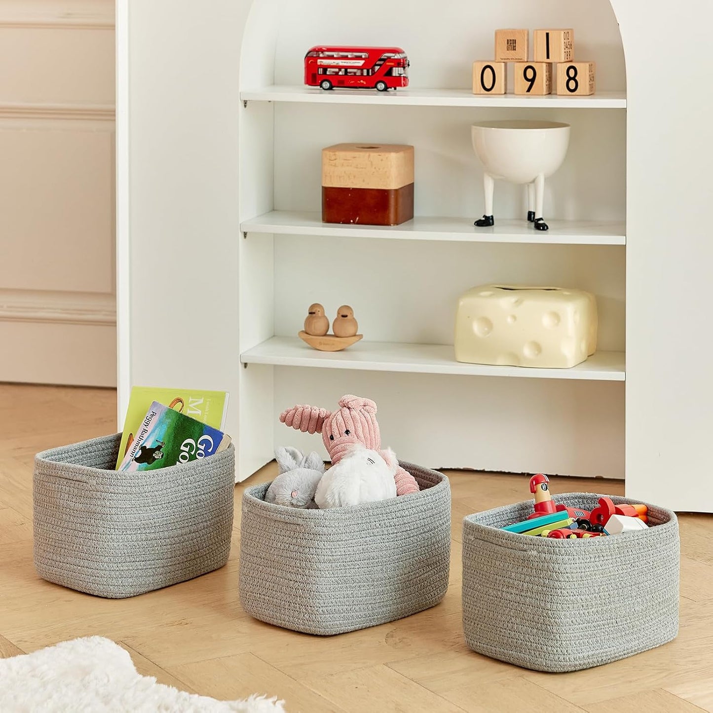 Bathroom Storage Basket / Grey / 10.6 x 6.7 x 6.7
