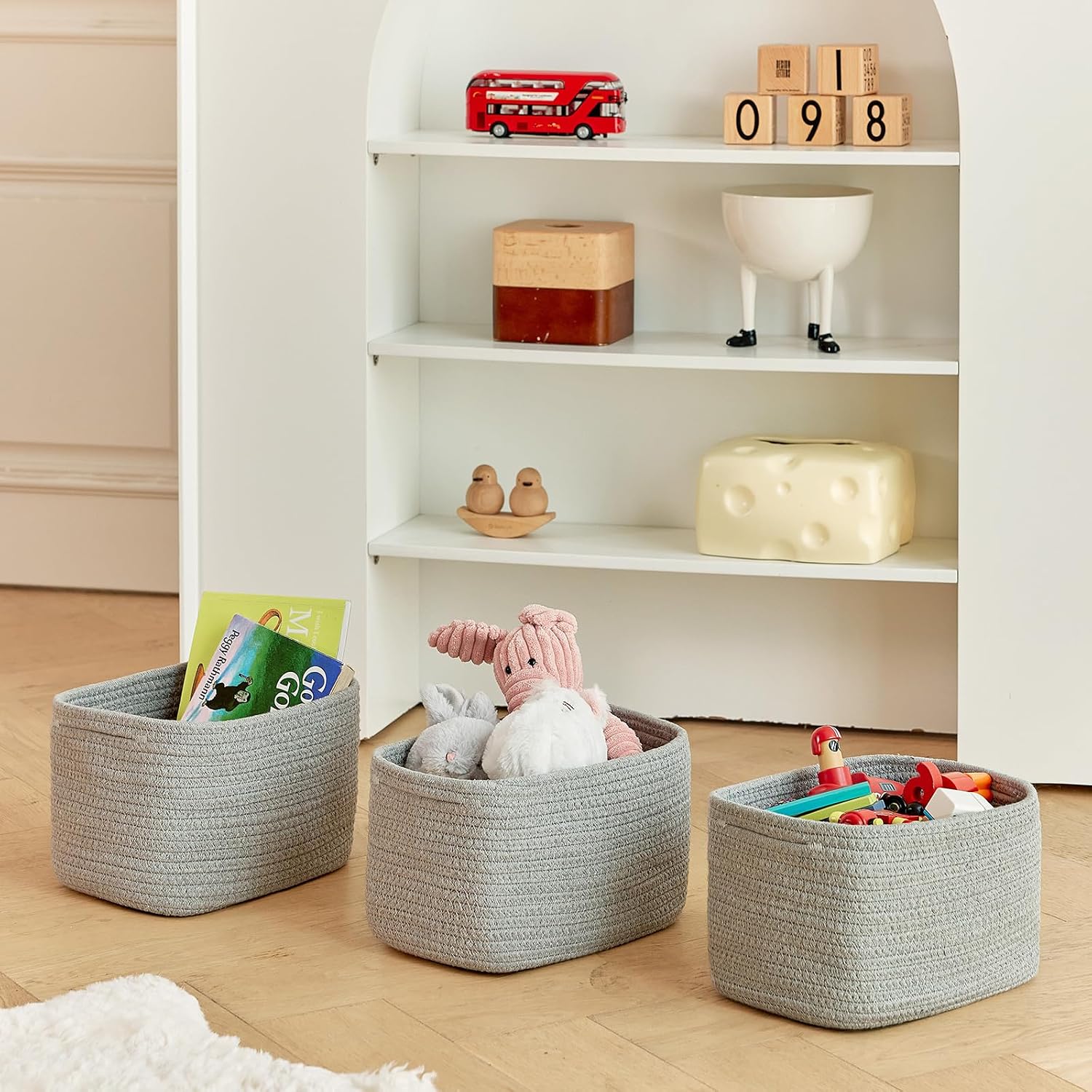 Bathroom Storage Basket / Grey / 10.6 x 6.7 x 6.7