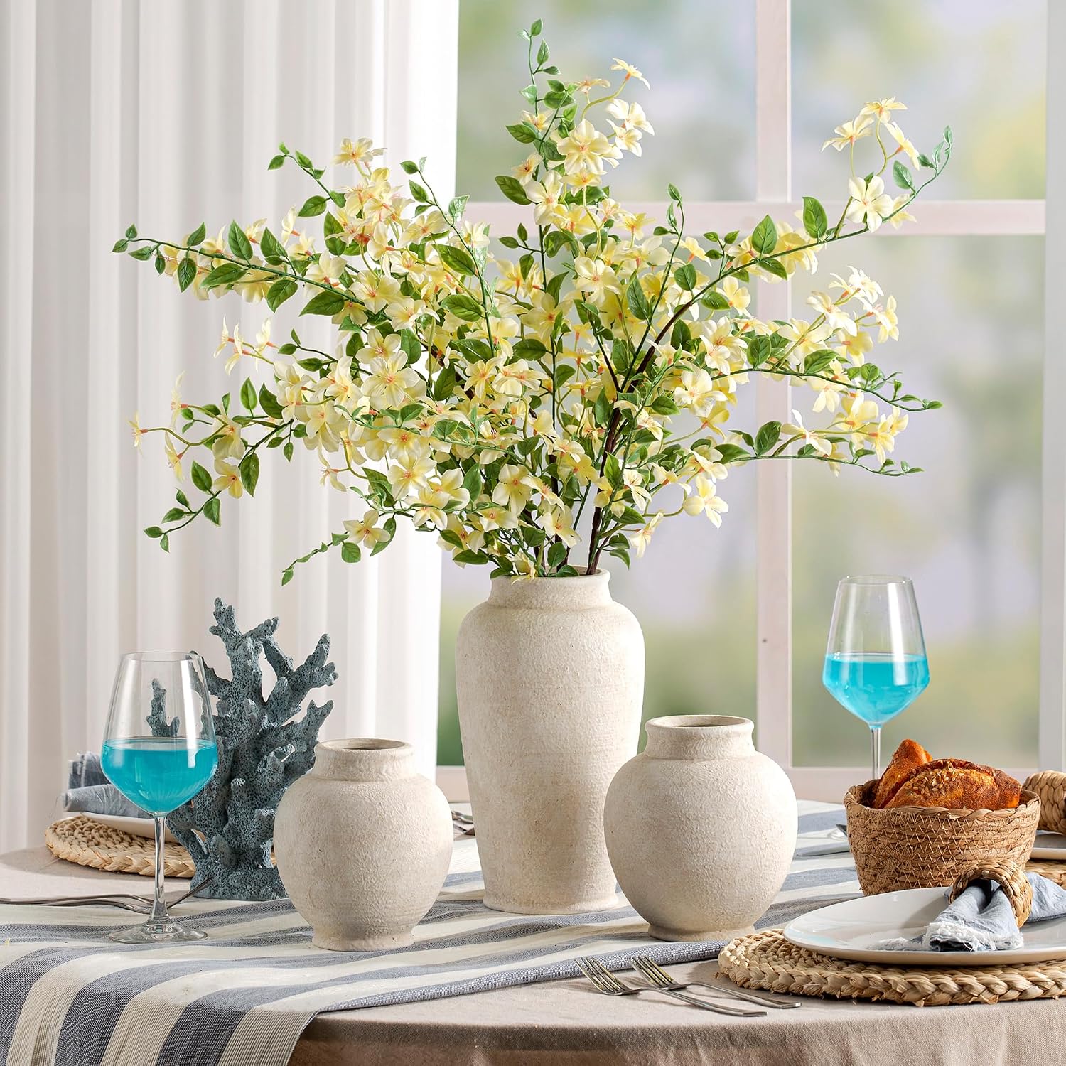 Ceramic Rustic Farmhouse Vase / 6.1" - W