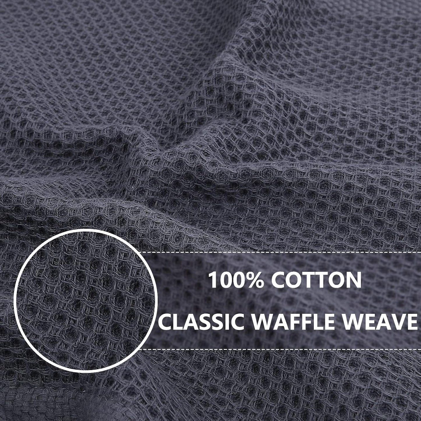 Homaxy 100% Cotton Waffle Weave Kitchen Dish Towels 12-Pack, Mixed Color | 13 x 28 Inches, Ultra Soft Absorbent Dish