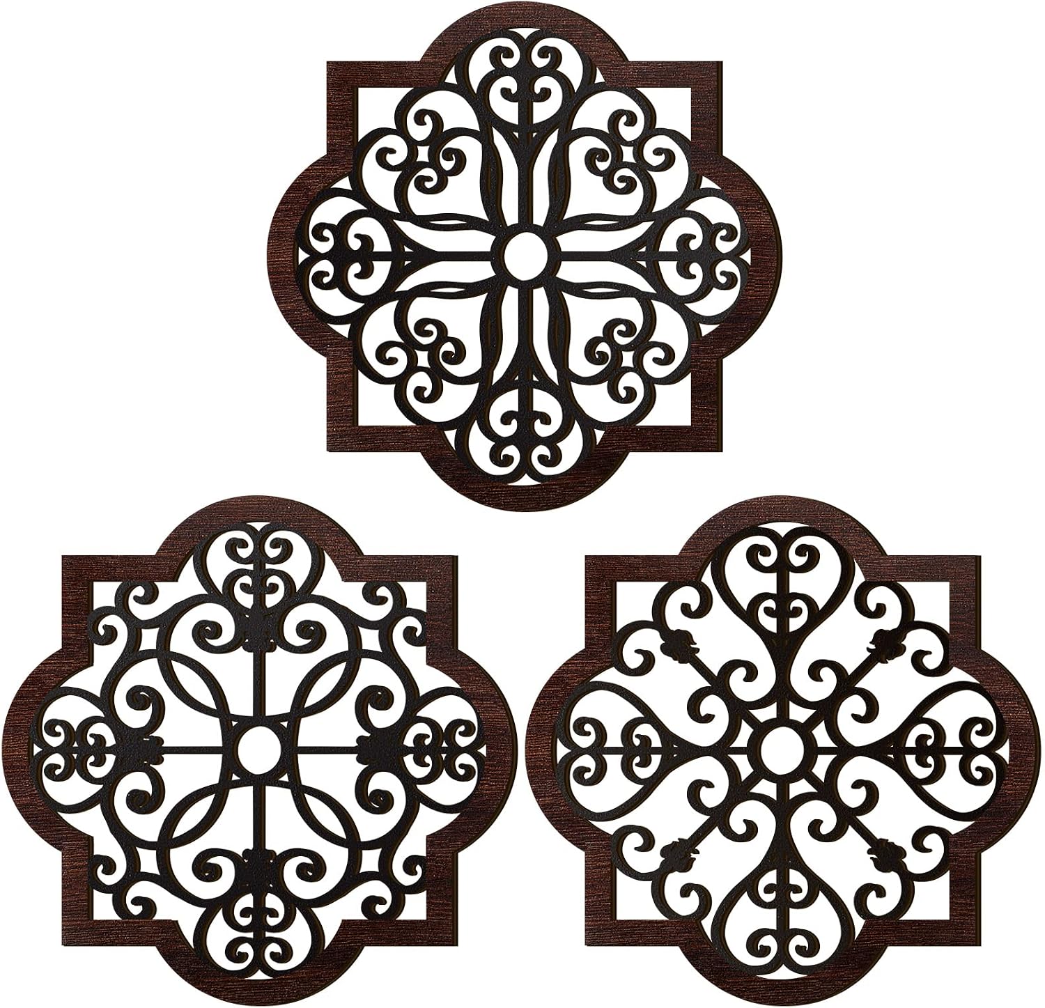 Thicken Rustic Wood Wall Decor Farmhouse Geometric Wall Art Farmhouse Hanging Decoration / Set of 3