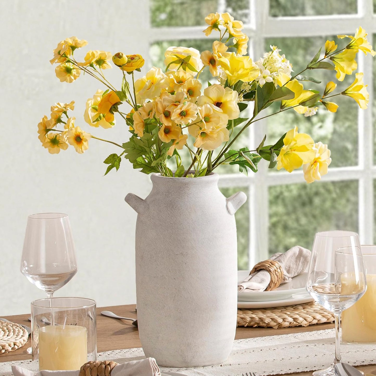 Tall Ceramic Farmhouse Table Vases / 12" Rustic