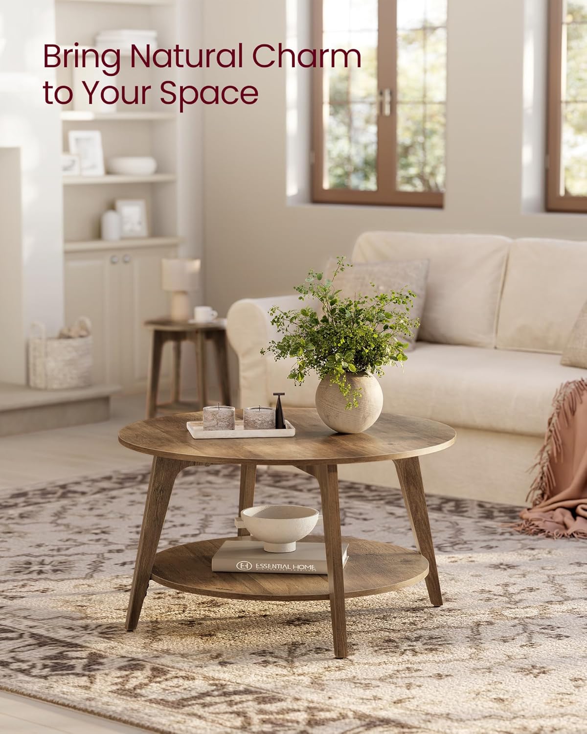 Round Coffee Table / Honey Brown