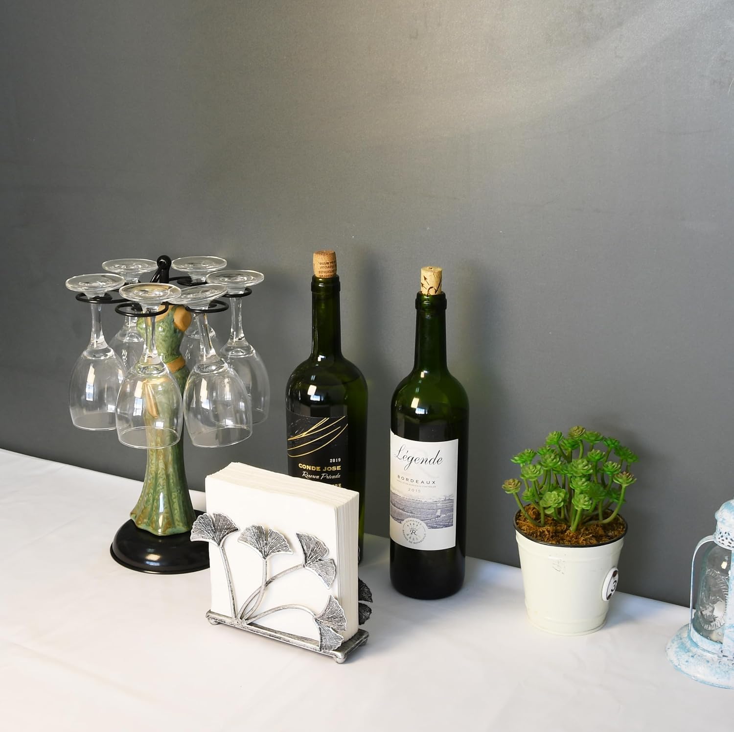 Modern Ginkgo Leaves Design Napkin Holder / Silver