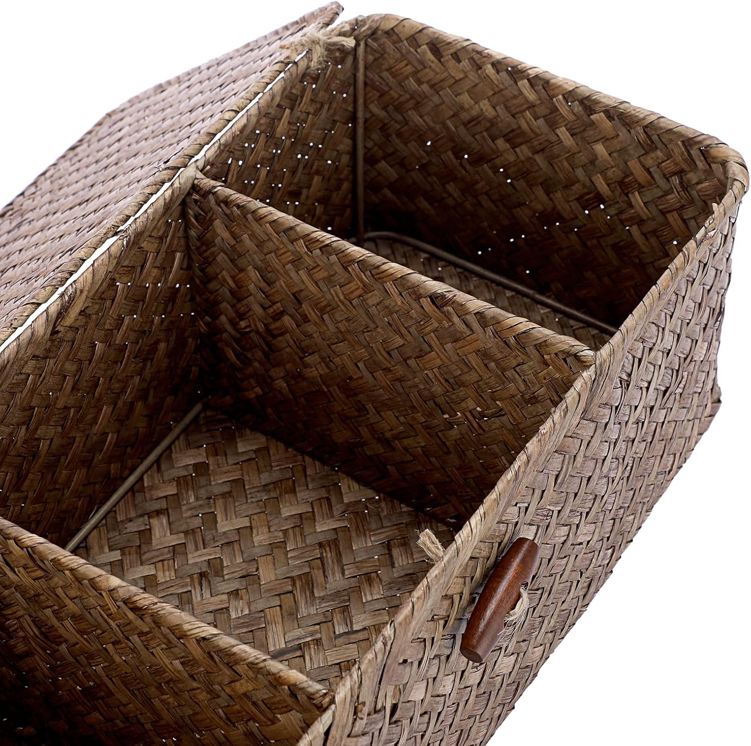 Lid Toilet Tank Basket Holder Handwoven Wicker Basket Home Organizer Bin