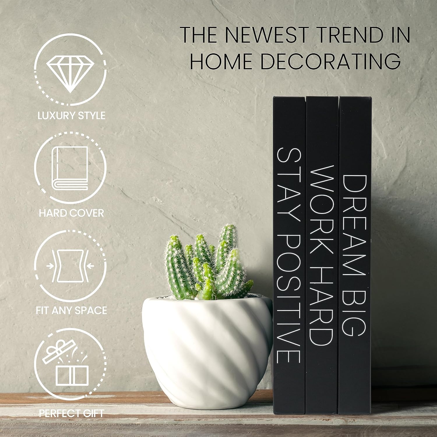 Decorative Books / Book Shelf Decor / Black