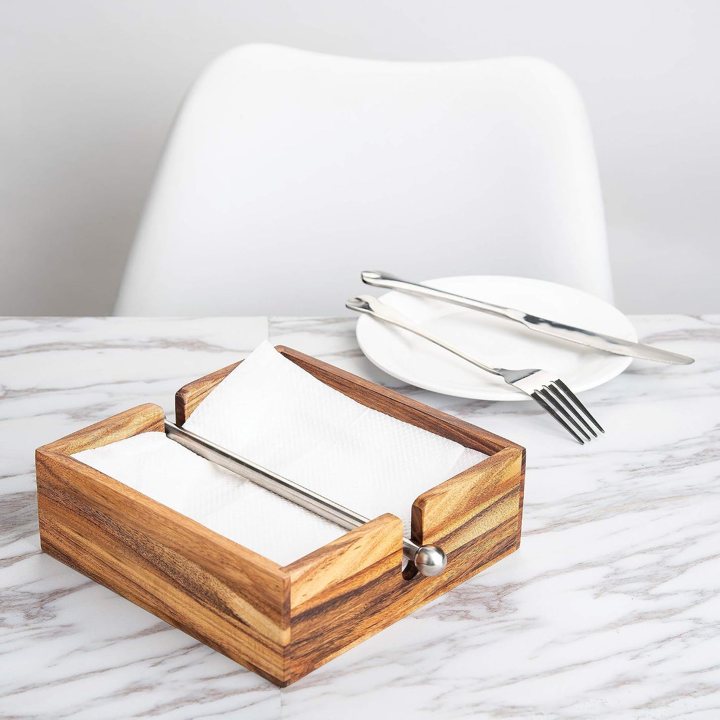 28982 Acacia Wood Napkin Holder / Brown