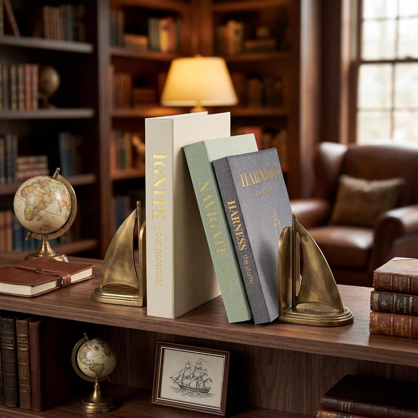 Faux Books / Linen Fake Book Box / Minimalist Begie-green-grey / Set of 3