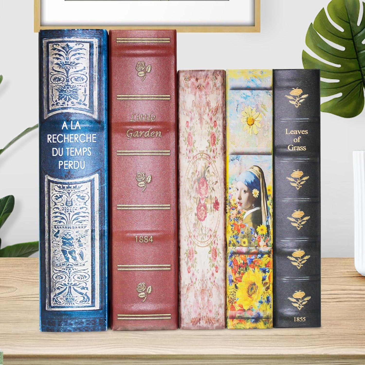 Book Box Decorative Storage Box Faux Wood / Literary Works - Blue