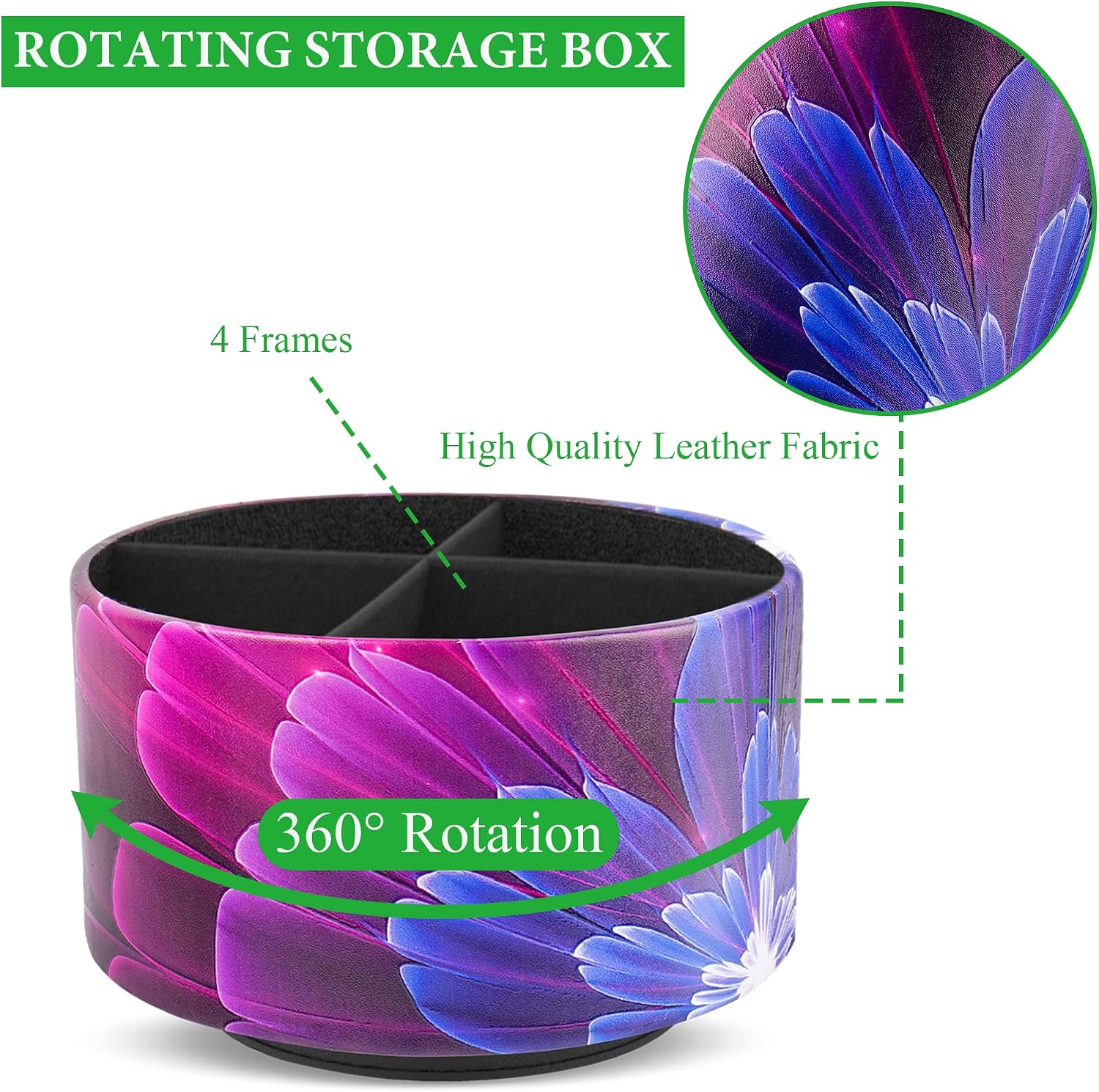 Remote Control Holder / 1-blue Fractal Flower / 360 Degree Rotation