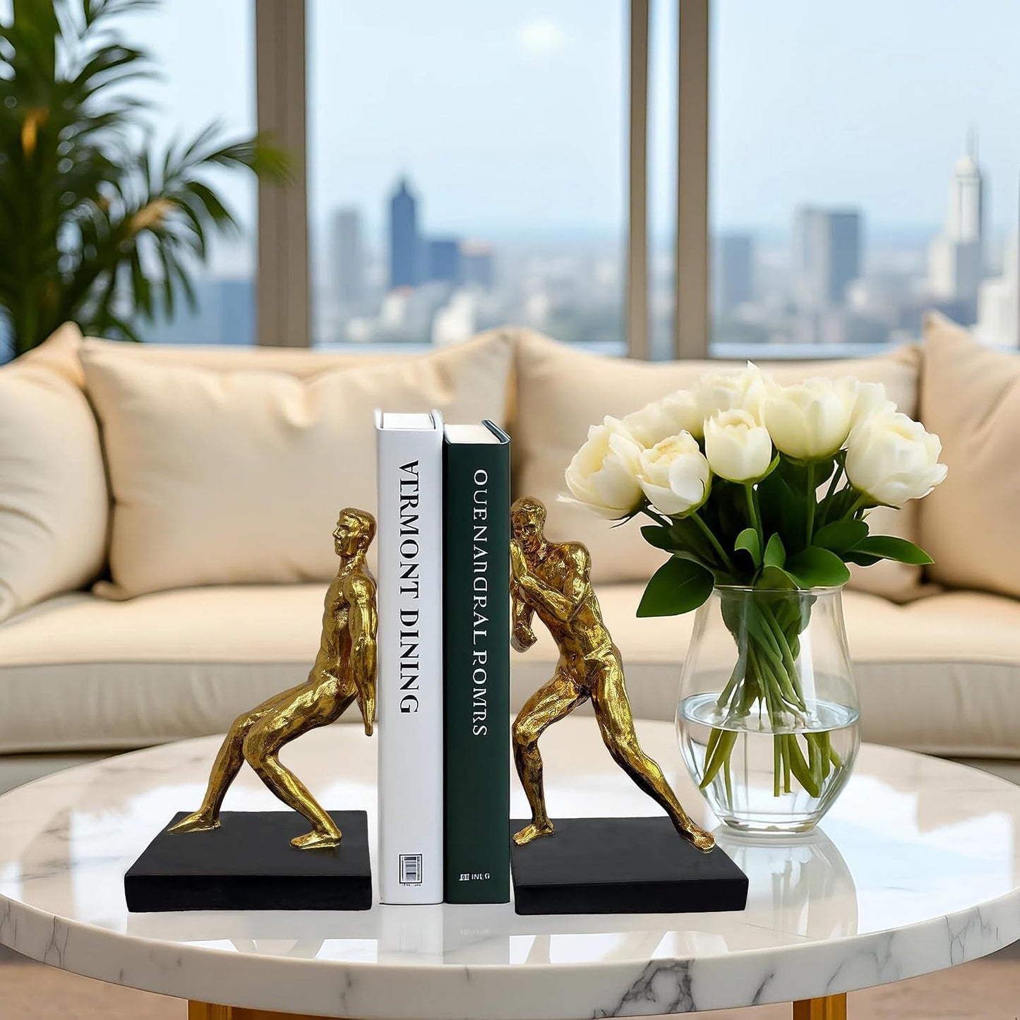 Modern Artistic Bookends / Abstract Figure-gold
