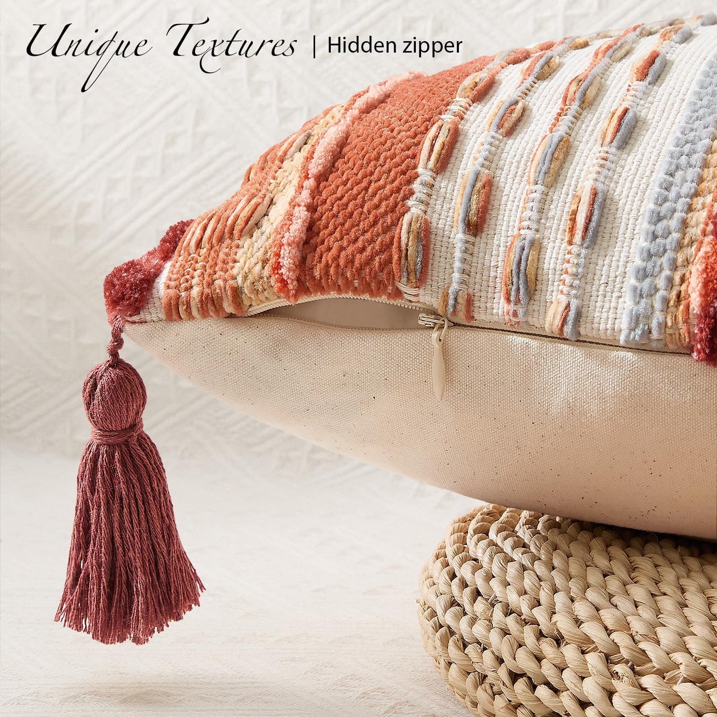 Kevin Textile Long Lumbar Pillow Cover Fall Boho Decorative Rectangle / 36 x 14 / Burnt Orange