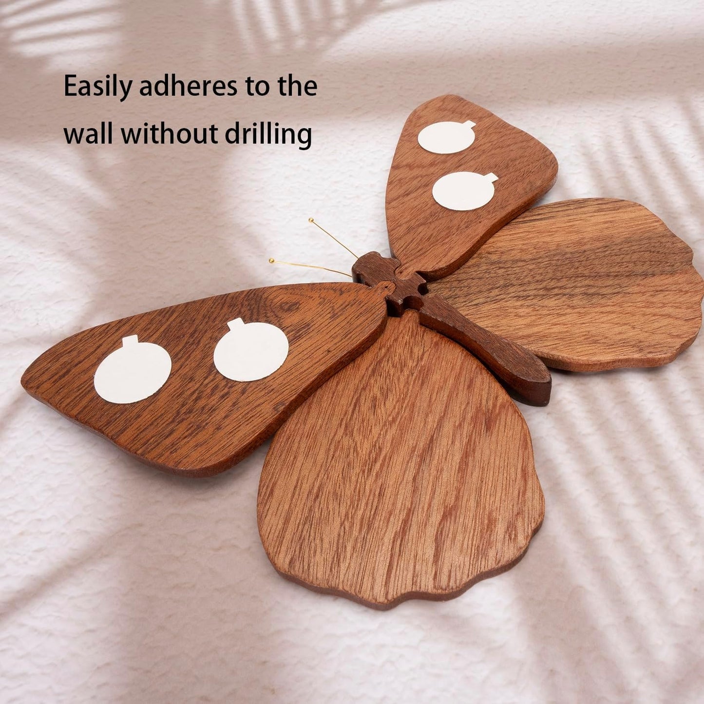 Handmade Wooden Butterfly Wall Art Hanging Decor Butterflies Wall Art Hanging / Brown / Set of 2