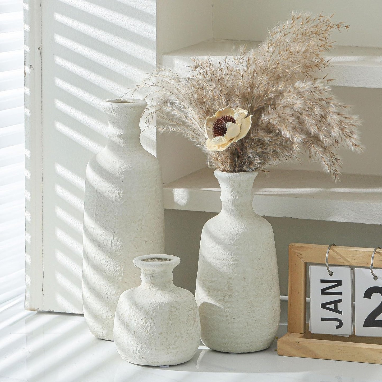 Ceramic Vase / 011 Vase Set - White / Set of 3