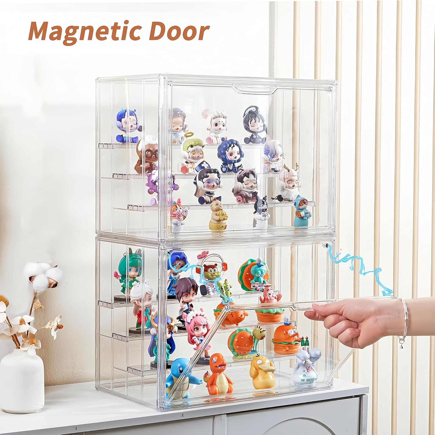Acrylic Display Case for Figures 4 Layer Figure Display Shelf / 2-pack / Clear / Set of 2