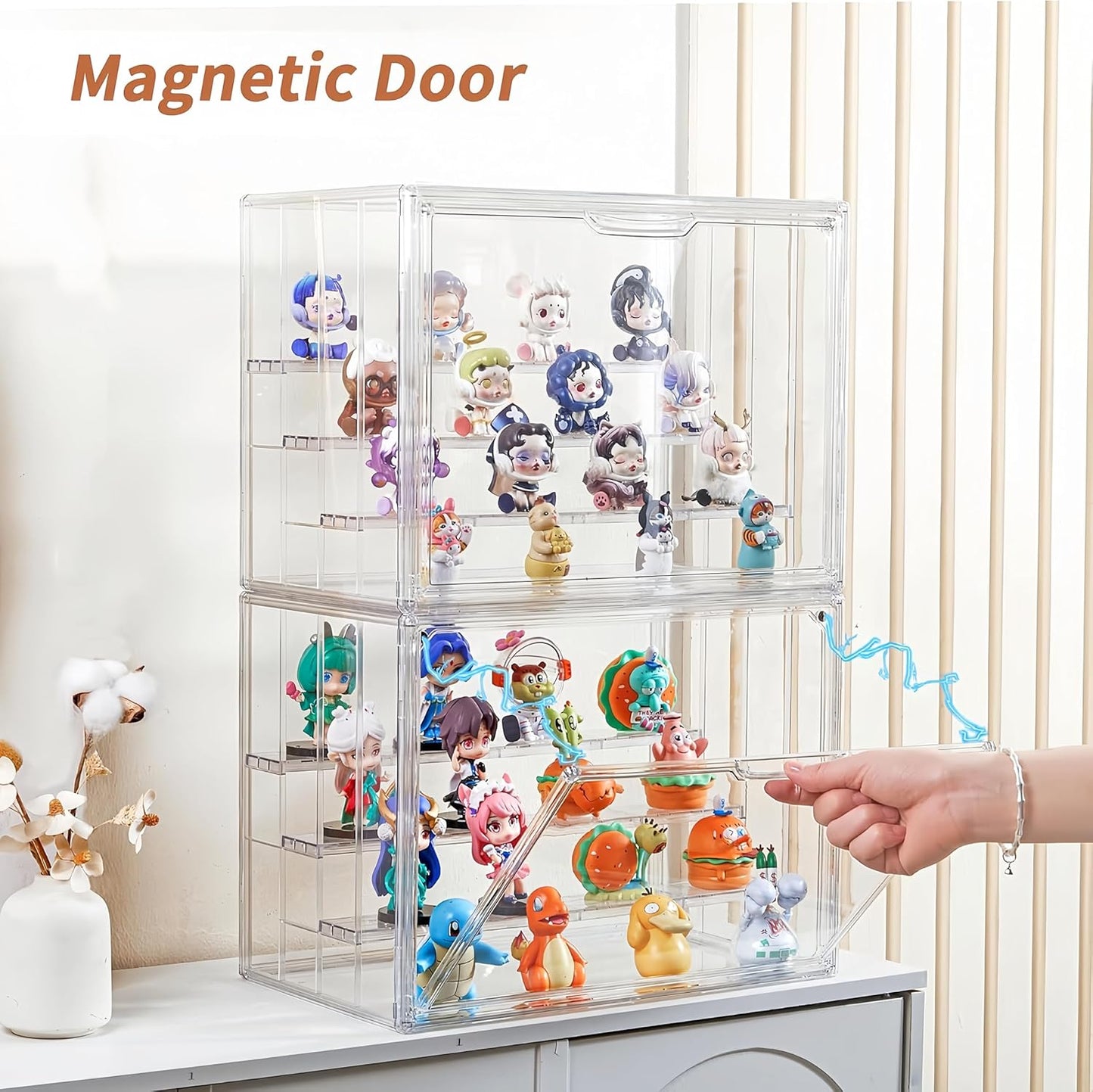 Acrylic Display Case for Figures 4 Layer Figure Display Shelf / 3-pack / Clear / Set of 3