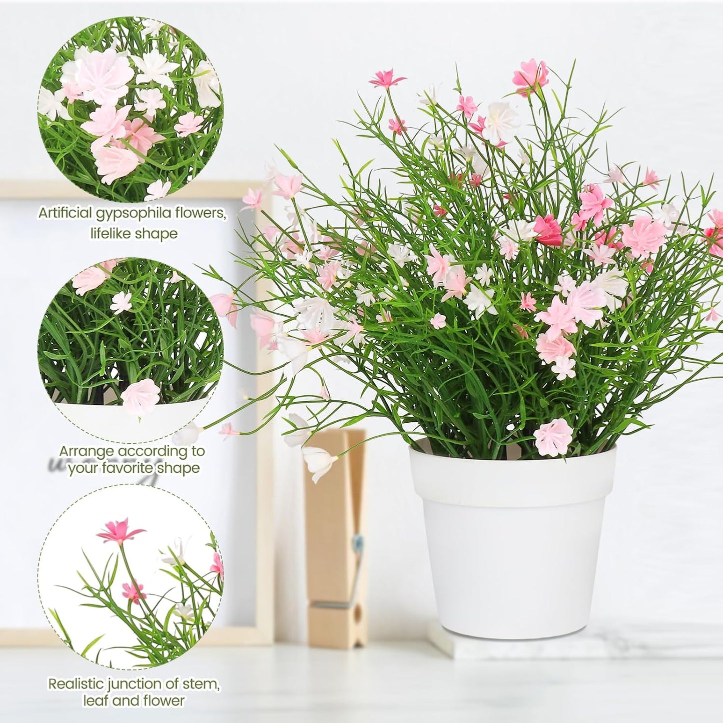 Flowers Faux Plants Indoor / Pink