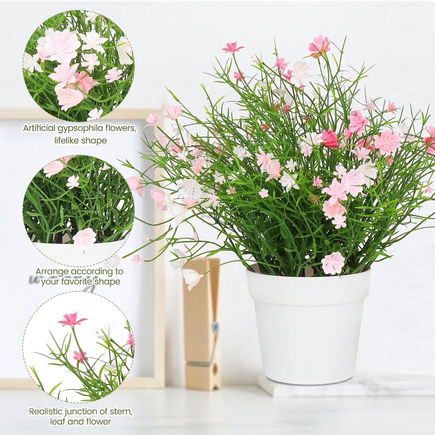 Flowers Faux Plants Indoor / Pink