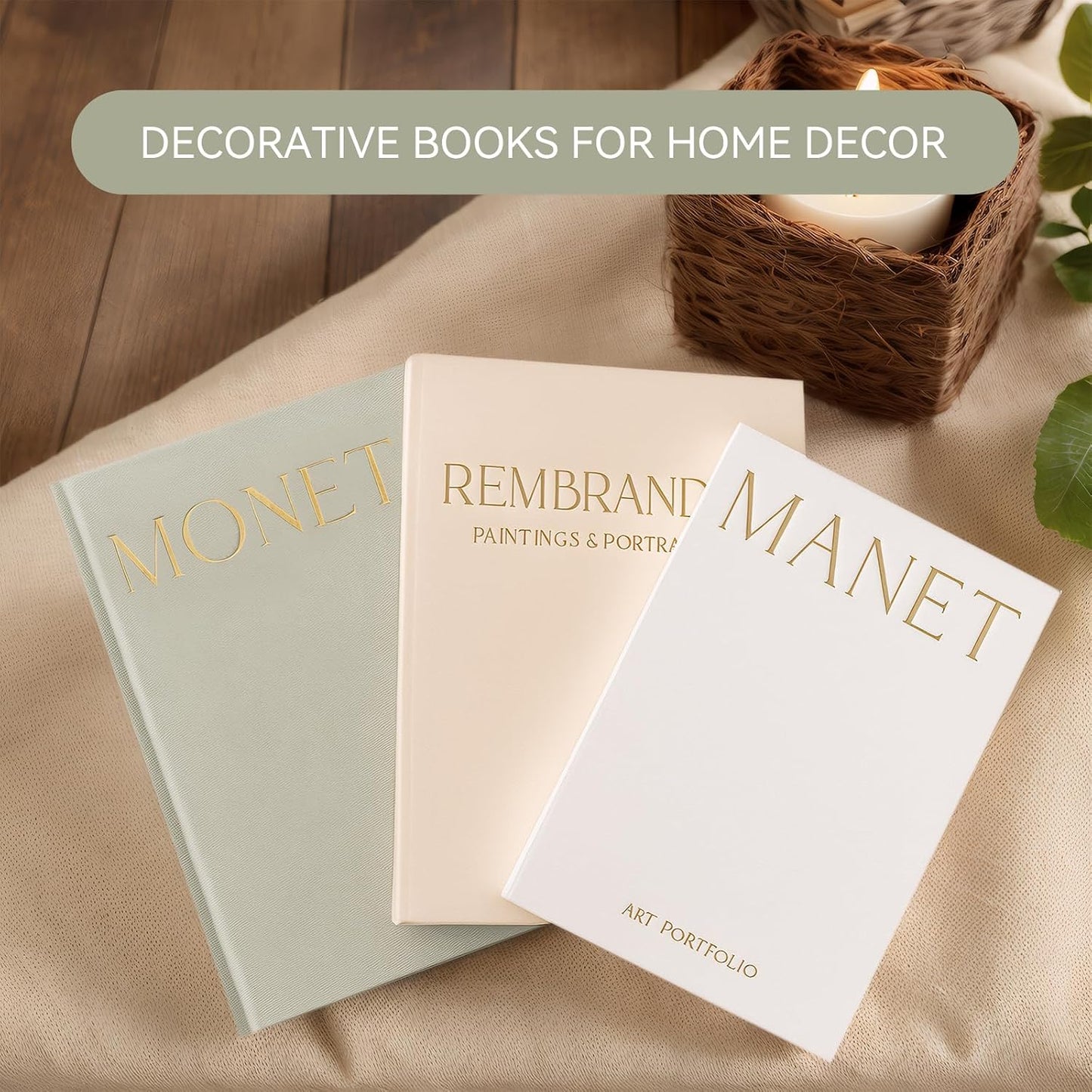 Decorative Faux Books / Sage-beige-white / Set of 3