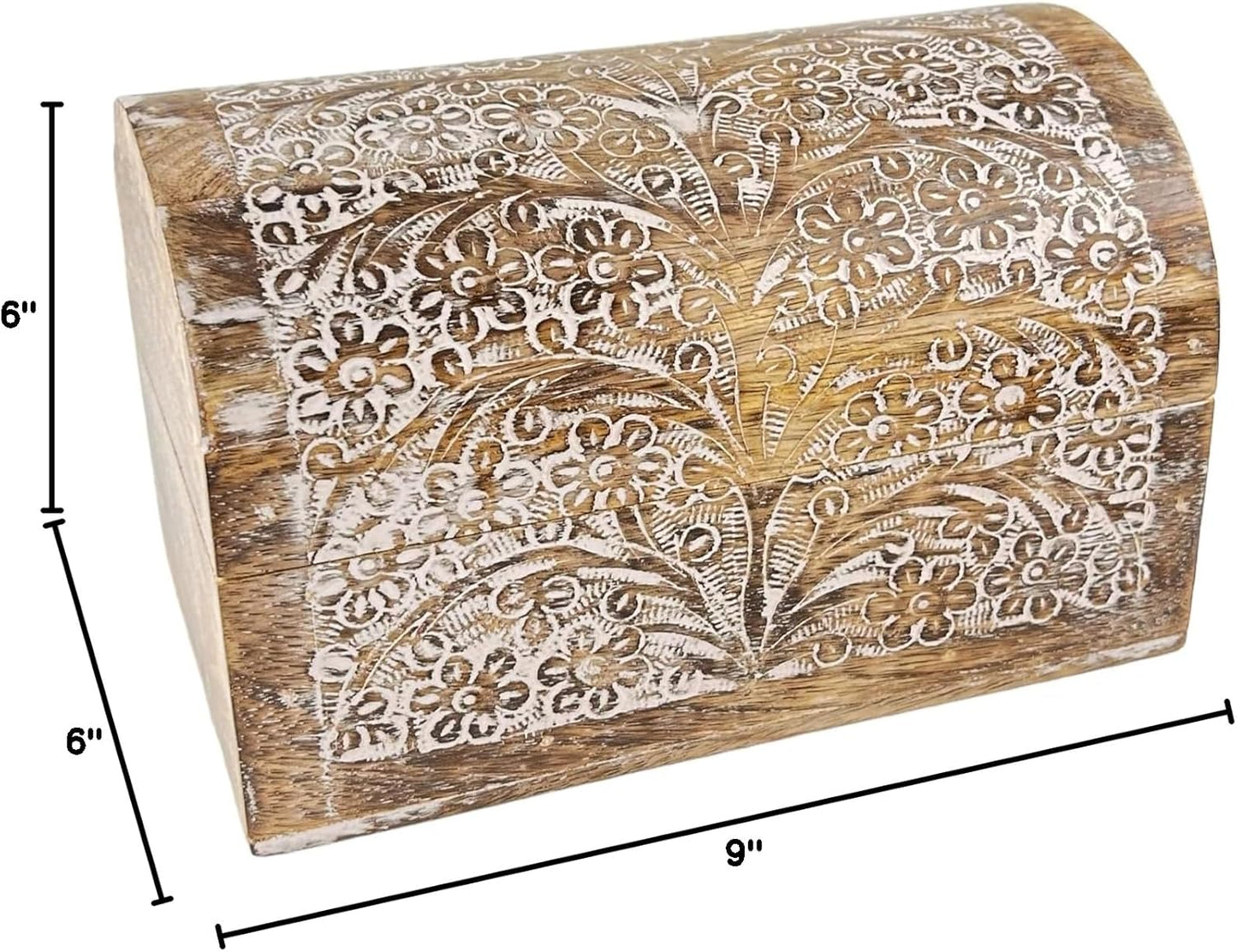 Wooden Semicircular Curved Jewellery Box Design-Trinket Box Ladies-Jewellery Storage / Floral
