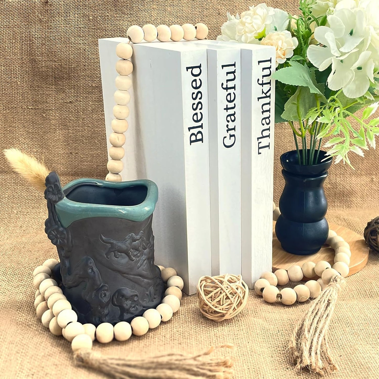 Faux Books for Decoration / Blessed, Grateful,thankful