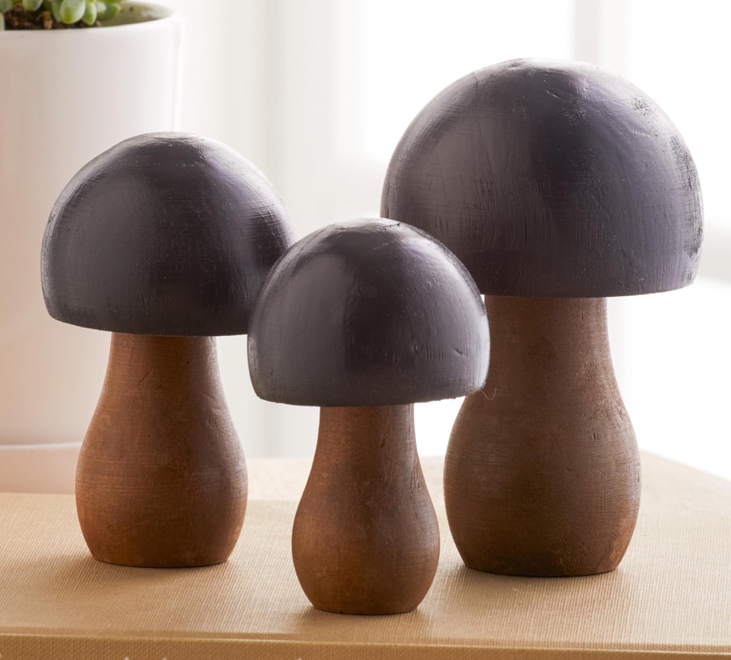 Charming Nature Inspired Gift / Black Gray 6 / Set of 6