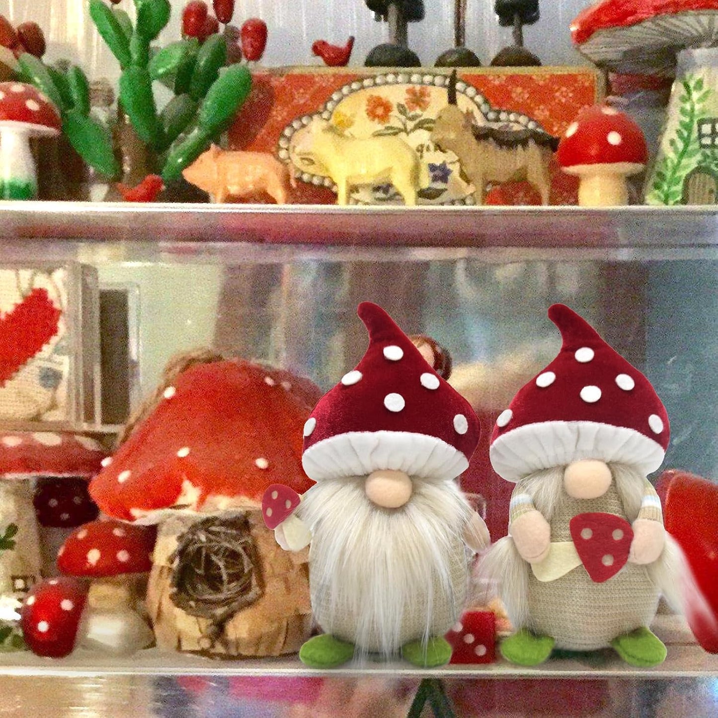 Spring Autumn Winter Mushroom Gnome Gonk Decorations Gnomes Plush / Mushroom Gnomes / Set of 2